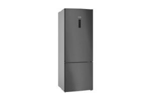 iQ300 free-standing fridge-freezer with freezer at bottom 193 x 70 cm Brushed black steel anti  Fingerprint, Total no Frost