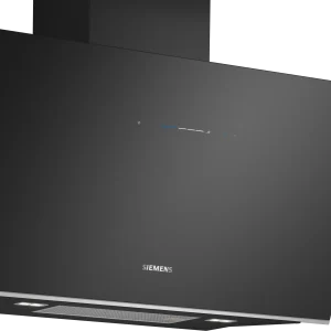 iQ700 Wall-Mounted Cooker Hood 90 cm clear glass black printed, Black